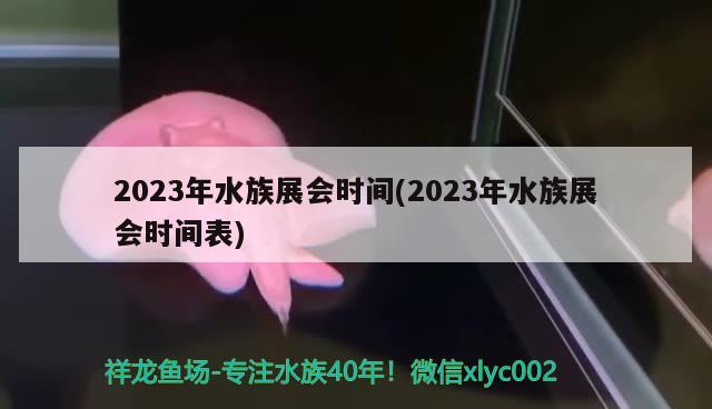 2023年水族展会时间(2023年水族展会时间表)