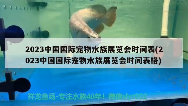 2023中国国际宠物水族展览会时间表(2023中国国际宠物水族展览会时间表格)